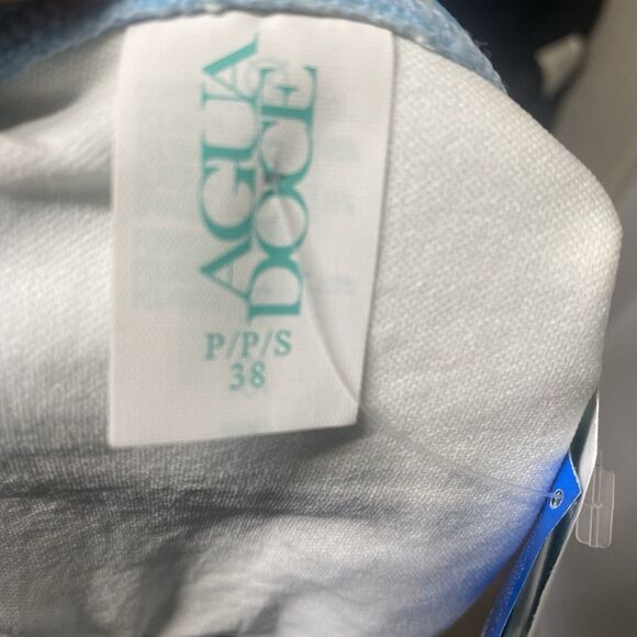 Agua Doce Bikini Brazilian 2-pc Women S Blue White Hearts Pink Bow Pleats Cheeky - Picture 10 of 12